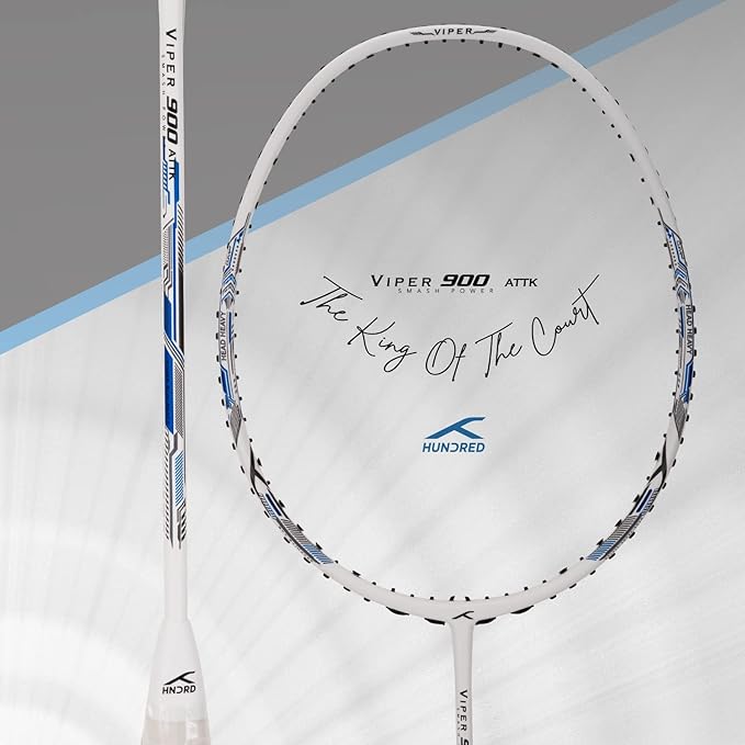 HUNDRED Viper 900 Carbon Fibre Strung Badminton Racket with Full Racket Cover