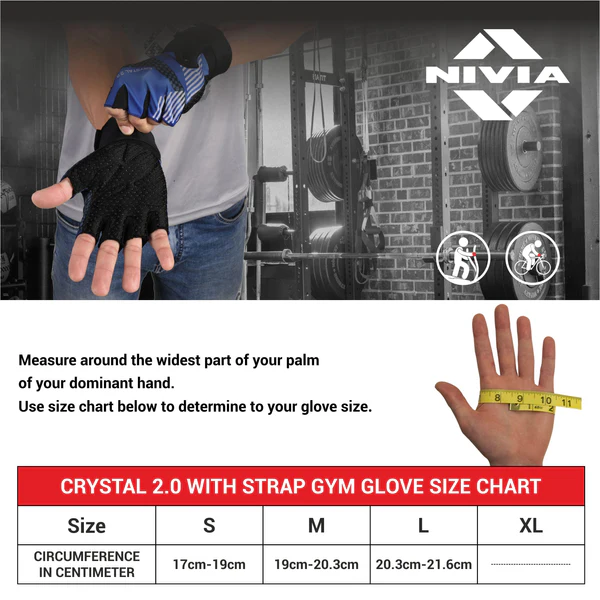 NIVIA Gloves Crystal 2.0 With Strap (PURPLE)