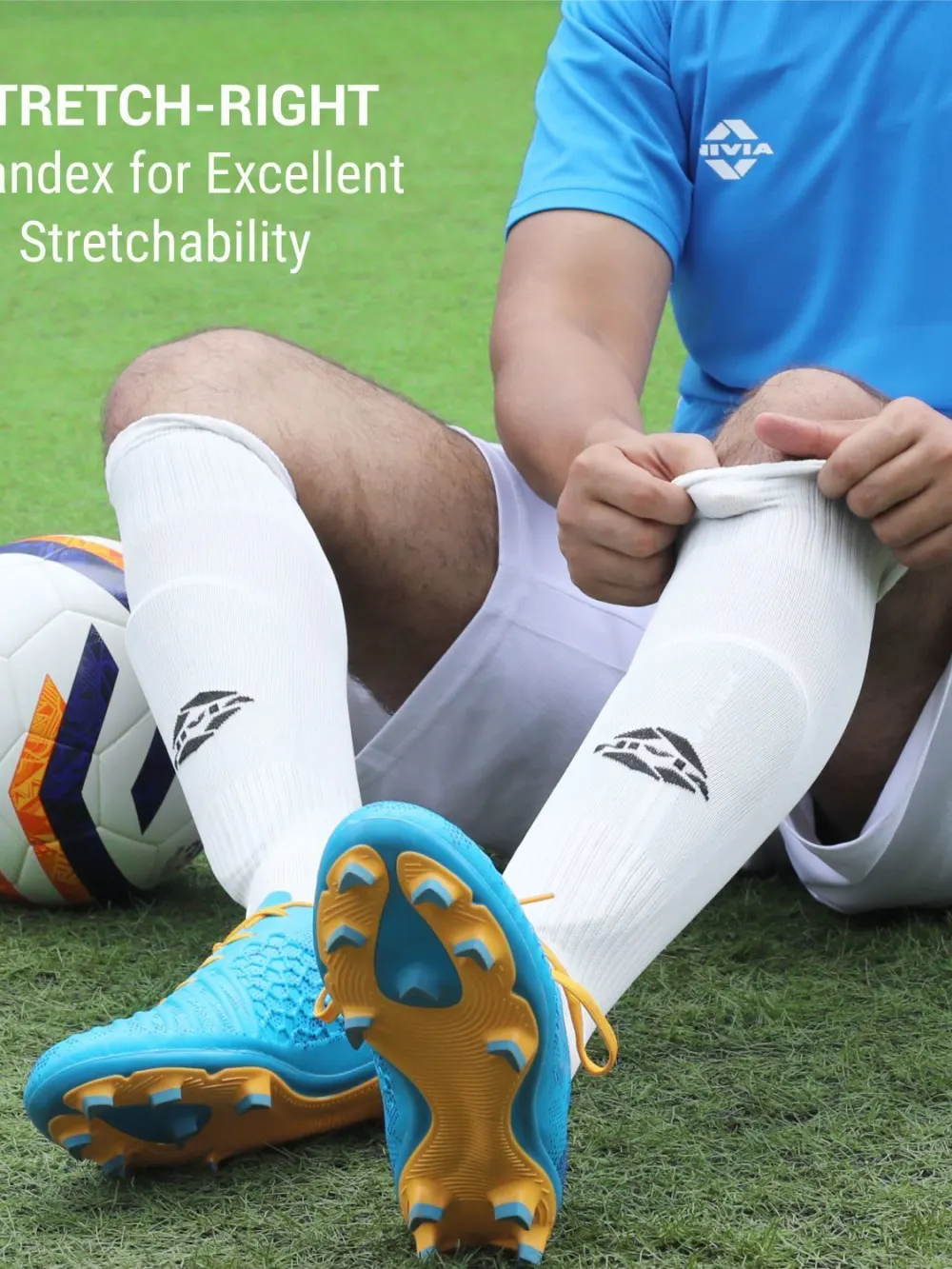 Nivia Socks Football Stocking (WHITE BLACK)